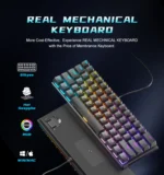 Zifriend BD61 Rainbow Backlit Hot Swappable Mechanical Keyboard (Black) - Image 4