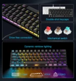 Zifriend BD61 Rainbow Backlit Hot Swappable Mechanical Keyboard (Black) - Image 3
