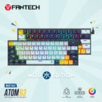 Fantech MK874 V2 Atom 63 Mechanical Gaming Keyboard – Hot-Swappable 3-Pin Red Switch, Sky Blue - Image 2